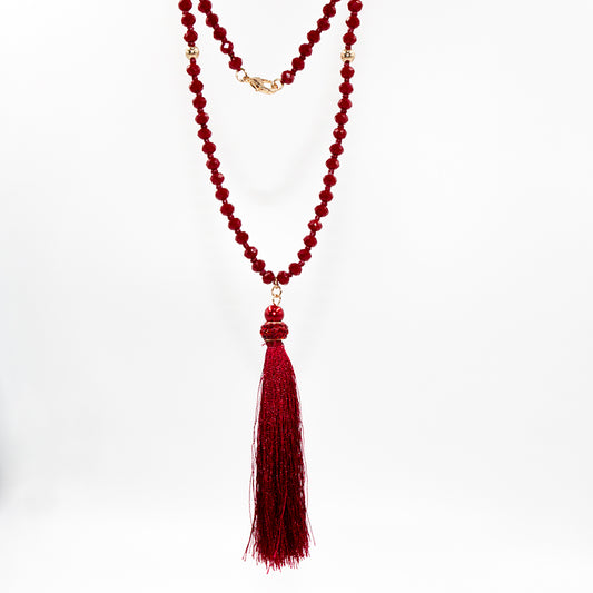 Fashion Tassel Artificial Crystal Imitation Pearl Alloy Beaded Handmade Zircon Women's Layered Necklaces 1 Piece