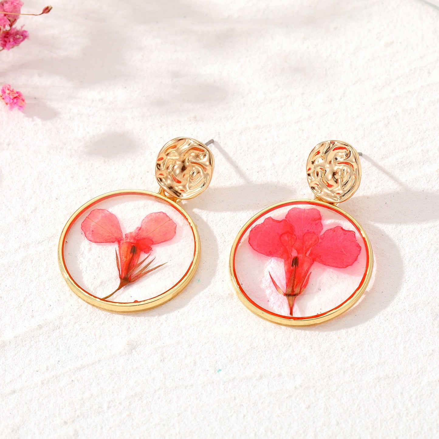 Sweet Flower Alloy Epoxy Women's Drop Earrings 1 Pair