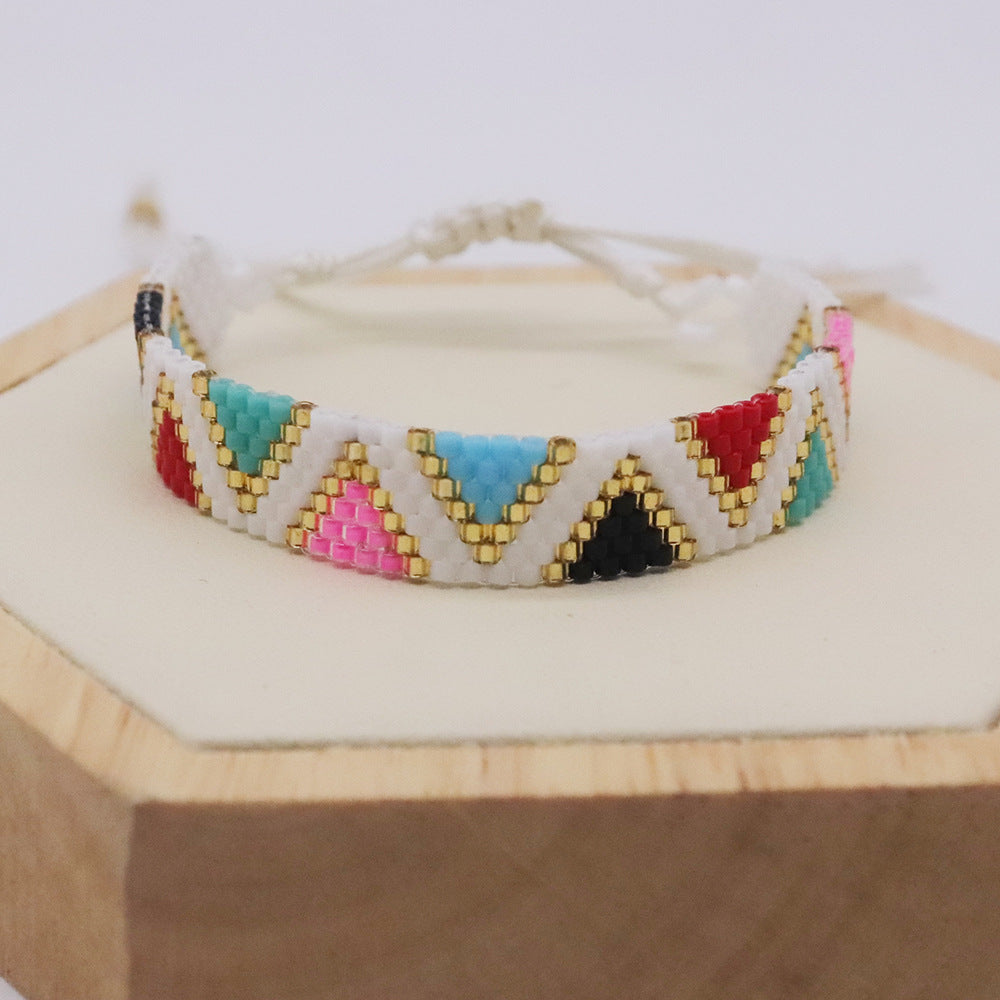 Bohemian Triangle Glass Knitting Unisex Bracelets 1 Piece