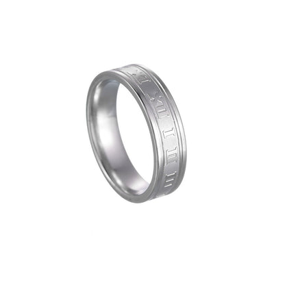Fashion Round Roman Numerals Stainless Steel Rings