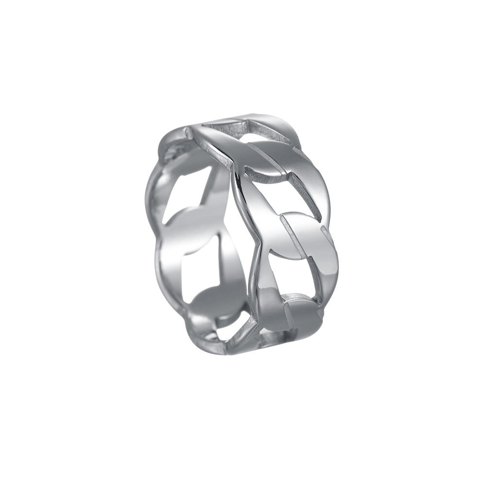 Fashion Circle Stainless Steel Hollow Out Rings