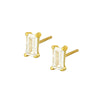 Simple Style Geometric Copper Plating Inlay Zircon Ear Studs 1 Pair