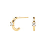 Simple Style Geometric Copper Plating Inlay Zircon Ear Studs 1 Pair