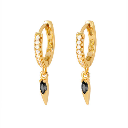 Fashion Geometric Copper Plating Inlay Zircon Drop Earrings 1 Pair