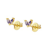 Simple Style Geometric Copper Plating Inlay Zircon Ear Studs 1 Pair