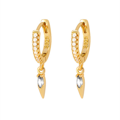 Fashion Geometric Copper Plating Inlay Zircon Drop Earrings 1 Pair