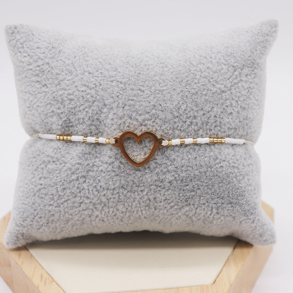 Casual Pentagram Heart Shape Glass Beaded Women's Bracelets