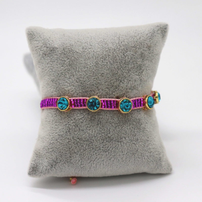 Vintage Style Devil's Eye Leopard Glass Knitting Women's Bracelets