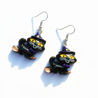 1 Pair Novelty Bat Epoxy Resin Earrings