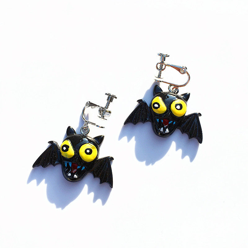 1 Pair Novelty Bat Epoxy Resin Earrings