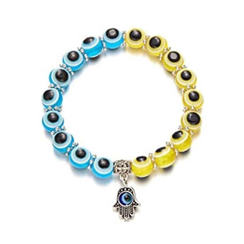 Retro Geometric Devil's Eye Alloy Resin Metal Unisex Bracelets