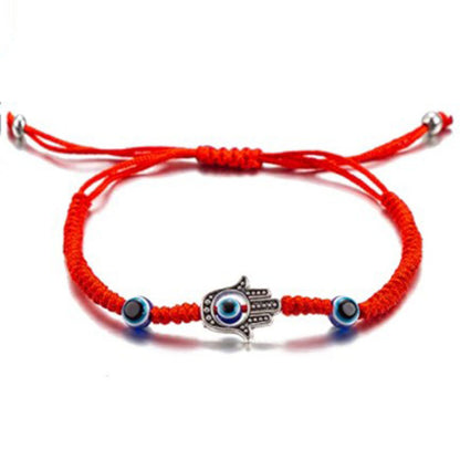 Simple Style Devil'S Eye Palm Glass Rope Unisex Bracelets