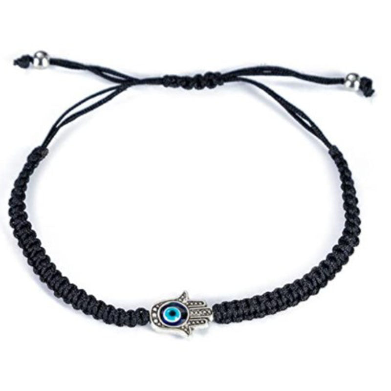 Fashion Devil's Eye Palm Alloy Glass Rope Knitting Unisex Bracelets