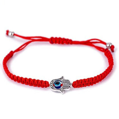 Fashion Devil's Eye Palm Alloy Glass Rope Knitting Unisex Bracelets