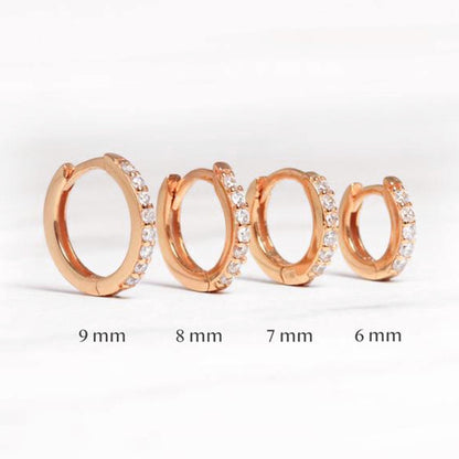 Fashion Round Brass Inlay Zircon Hoop Earrings 1 Pair