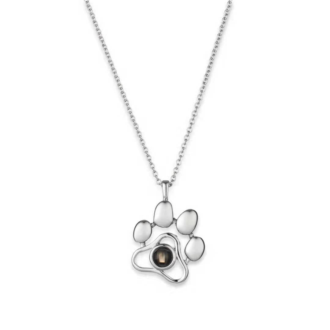 Cute Geometric Dog Paw Print Alloy Women's Pendant Necklace