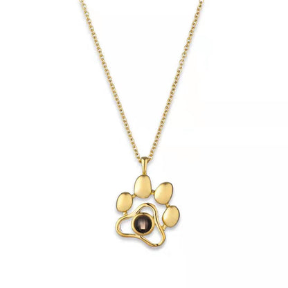 Cute Geometric Dog Paw Print Alloy Women's Pendant Necklace