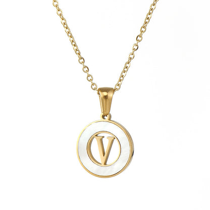 Fashion Letter Stainless Steel Pendant Necklace