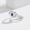 Fashion Devil's Eye Copper Plating Inlay Artificial Gemstones Open Ring