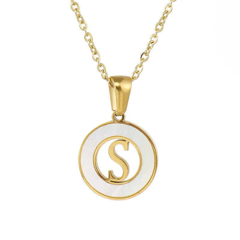 Fashion Letter Stainless Steel Pendant Necklace