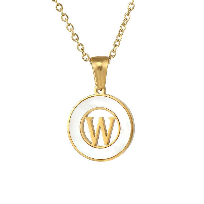 Fashion Letter Stainless Steel Pendant Necklace