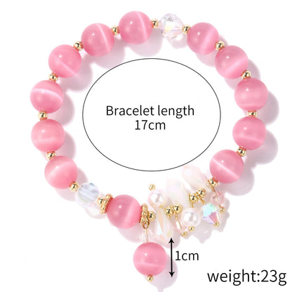 Fashion Heart Shape Butterfly Artificial Crystal Beaded Inlay Artificial Gemstones Women's Bracelets 1 Piece