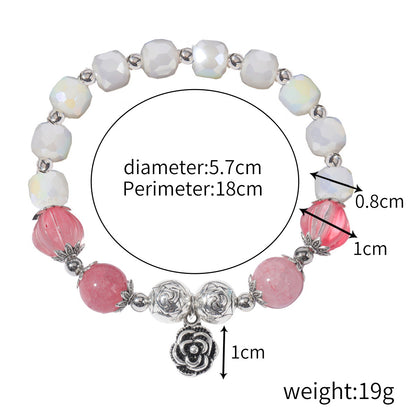 Fashion Heart Shape Butterfly Artificial Crystal Beaded Inlay Artificial Gemstones Women's Bracelets 1 Piece