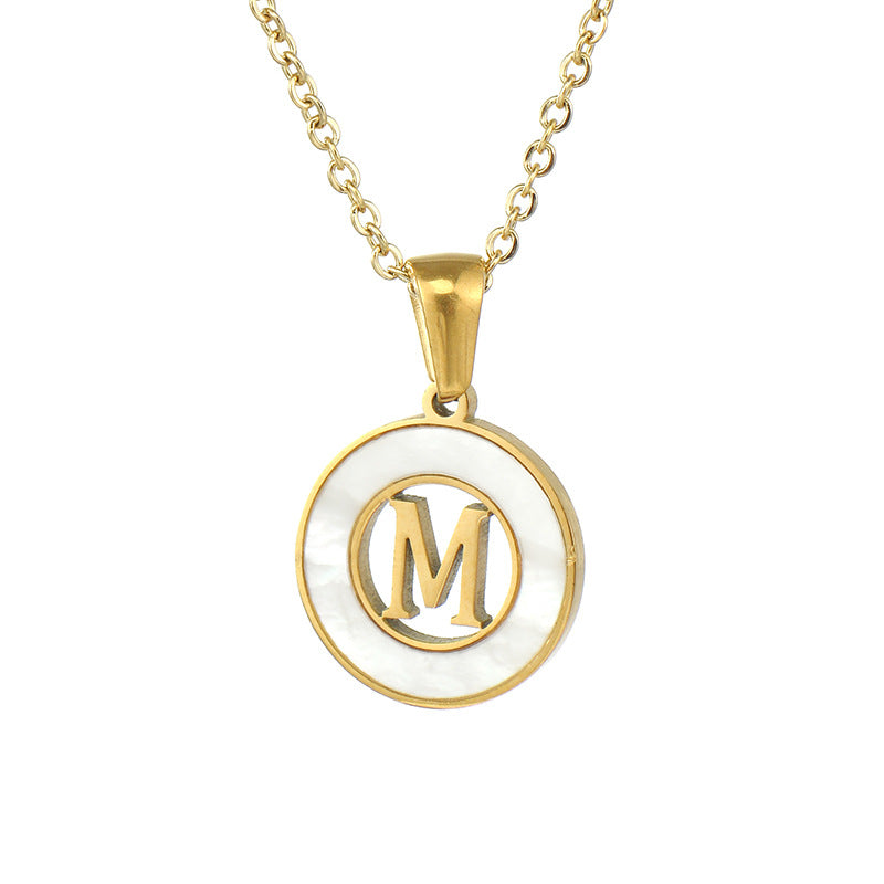 Fashion Letter Stainless Steel Pendant Necklace