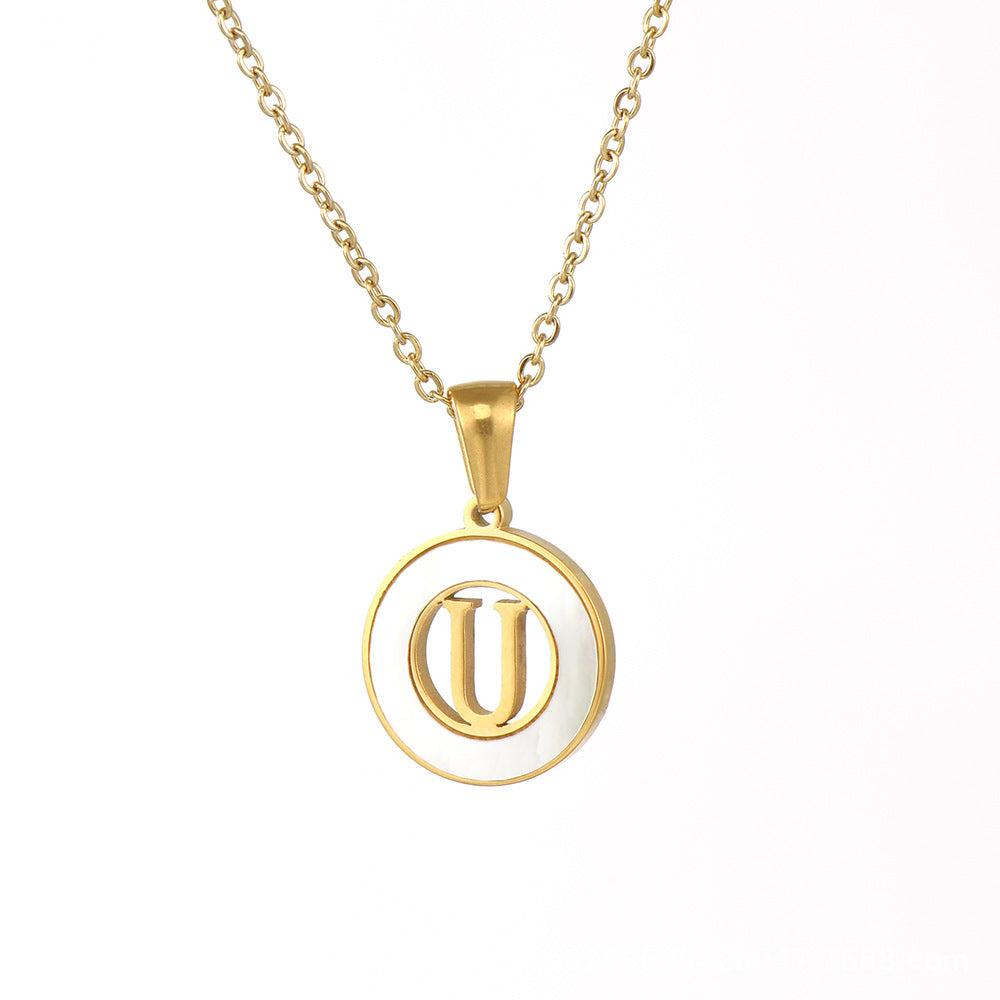 Fashion Letter Stainless Steel Pendant Necklace