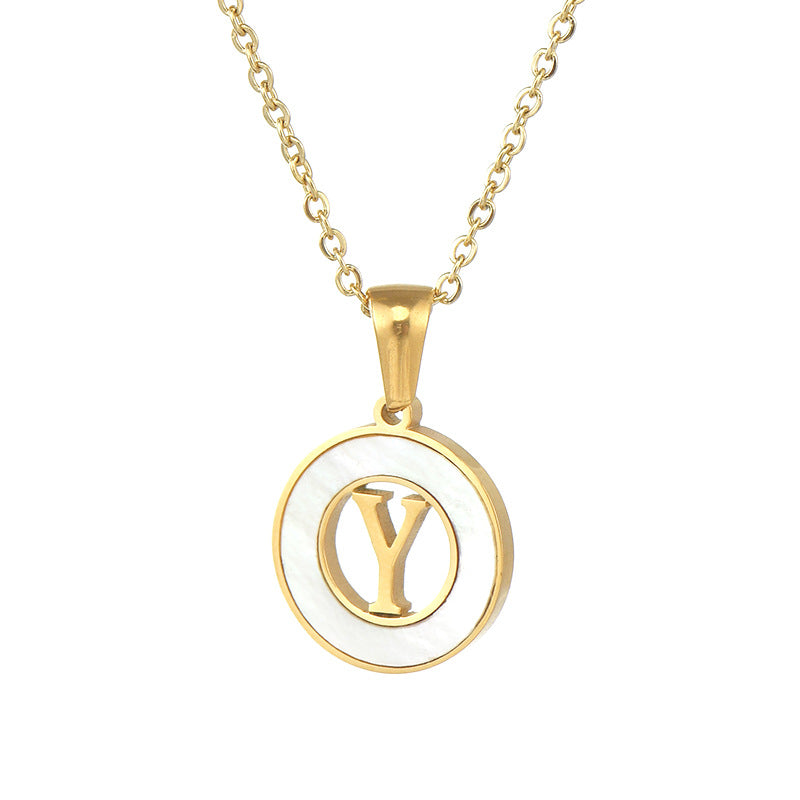 Fashion Letter Stainless Steel Pendant Necklace