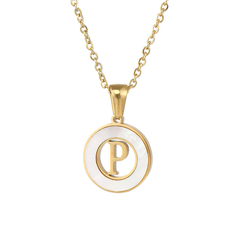 Fashion Letter Stainless Steel Pendant Necklace