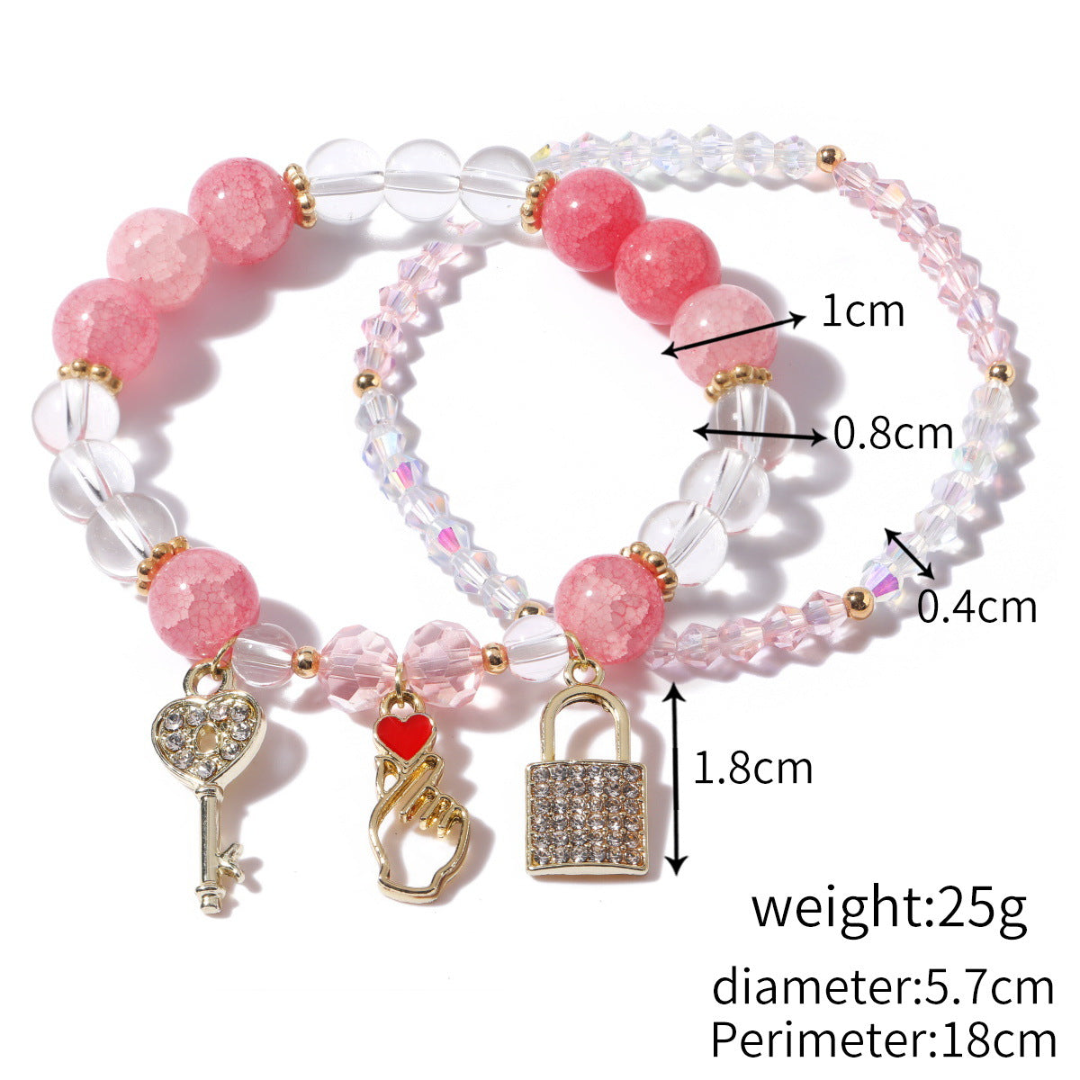 Fashion Heart Shape Butterfly Artificial Crystal Beaded Inlay Artificial Gemstones Women's Bracelets 1 Piece