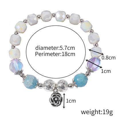 Fashion Heart Shape Butterfly Artificial Crystal Beaded Inlay Artificial Gemstones Women's Bracelets 1 Piece