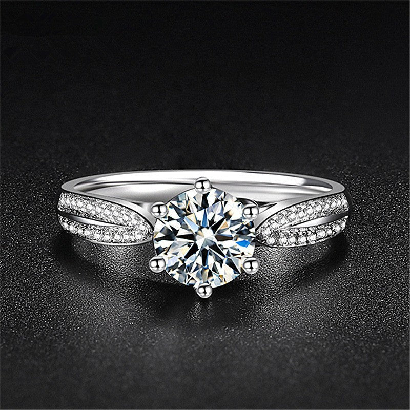 Fashion Round Copper Inlay Artificial Diamond Rings 1 Piece