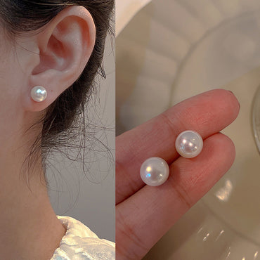 Fashion Heart Shape Flower Copper Beaded Plating Inlay Pearl Zircon Earrings Ear Studs 1 Pair