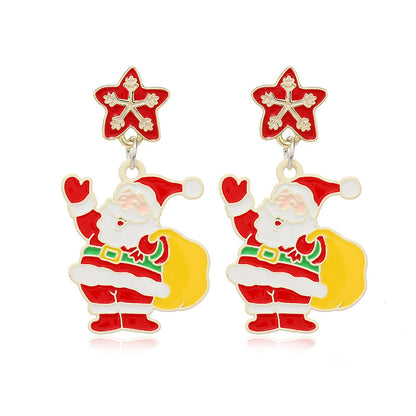 Cute Geometric Alloy Enamel Women's Earrings 1 Pair