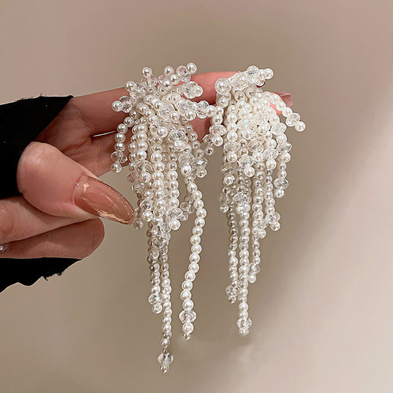 Sweet Flower Butterfly Alloy Tassel Artificial Rhinestones Artificial Pearls Women's Drop Earrings 1 Pair