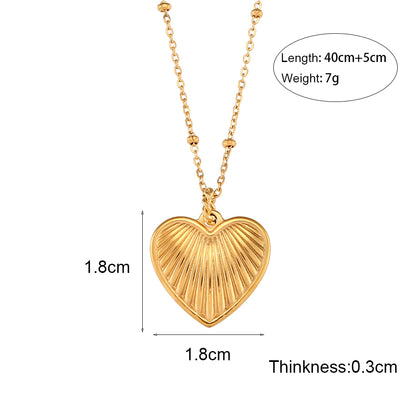 Retro Tortoise Sun Heart Shape Stainless Steel Plating Gold Plated Gold Plated Necklace