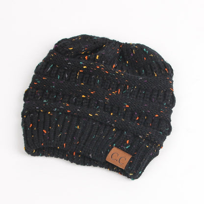 Women's Fashion Color Block Embroidery Eaveless Wool Cap