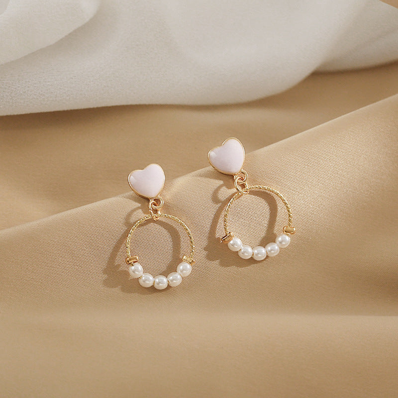 Lady Geometric Alloy Plating Artificial Pearls Women's Earrings 1 Pair