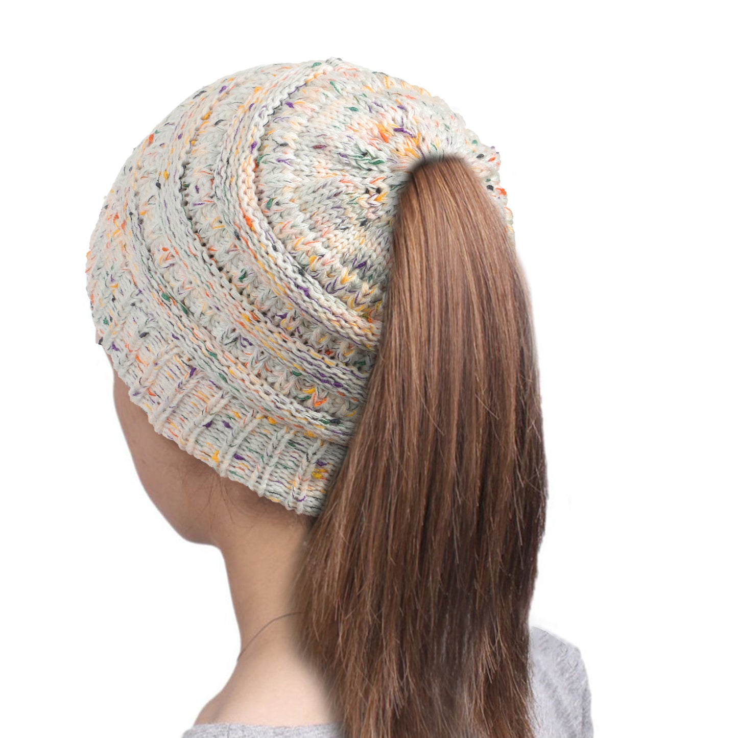 Women's Fashion Color Block Embroidery Eaveless Wool Cap
