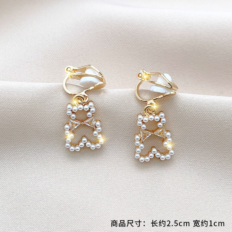 Fashion Geometric Alloy Plating Artificial Gemstones Women's Ear Clips 1 Pair