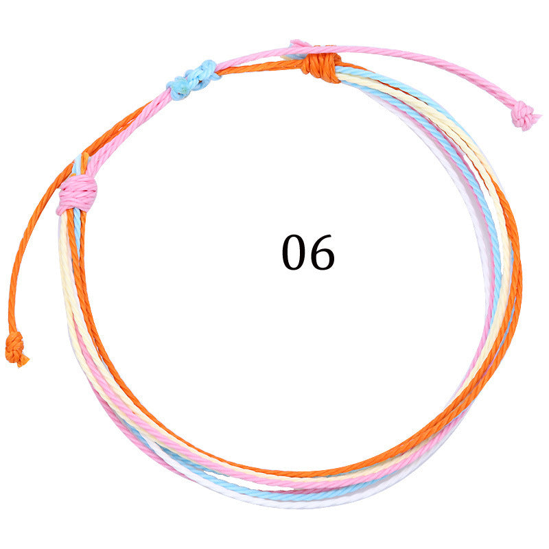 Ethnic Style Waves Wax Line Knitting Unisex Bracelets