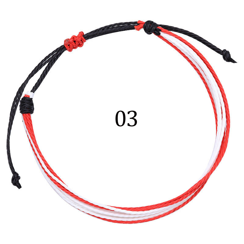 Ethnic Style Waves Wax Line Knitting Unisex Bracelets