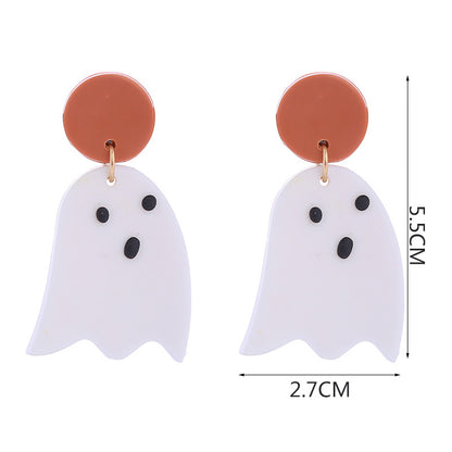 Fashion Pumpkin Letter Ghost Patchwork Arylic Earrings