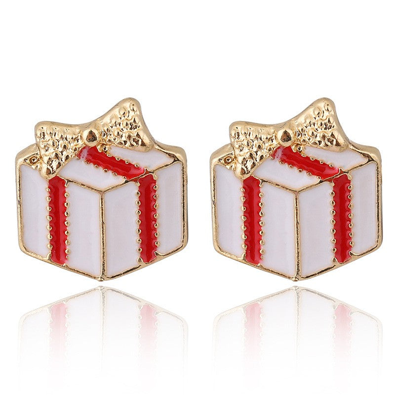 Cartoon Style Elk Alloy Enamel Rhinestones Women's Ear Studs 1 Pair