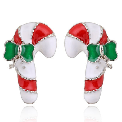 Cartoon Style Elk Alloy Enamel Rhinestones Women's Ear Studs 1 Pair