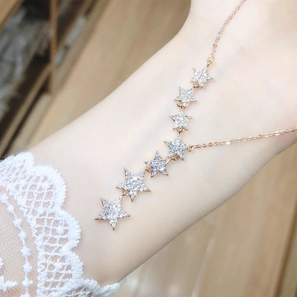 Shiny Star Copper Plating Zircon Necklace