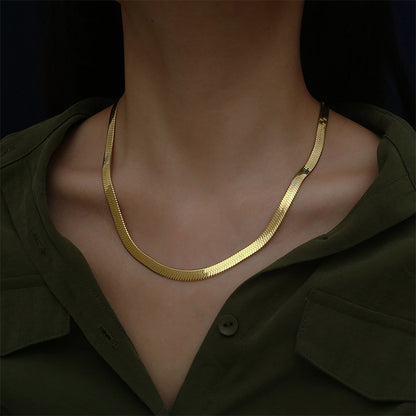 Simple Style Solid Color Stainless Steel Polishing Necklace 1 Piece