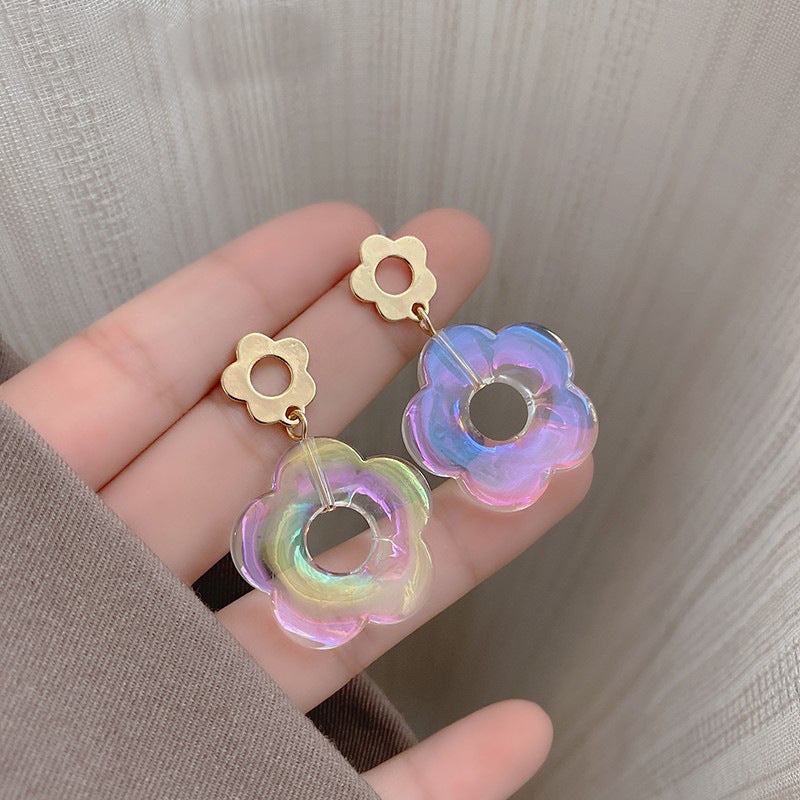 Fashion Flower Alloy Inlay Pearl Women's Drop Earrings 1 Pair